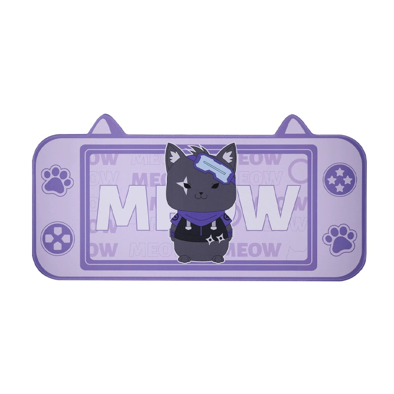 purple meow mouse pad